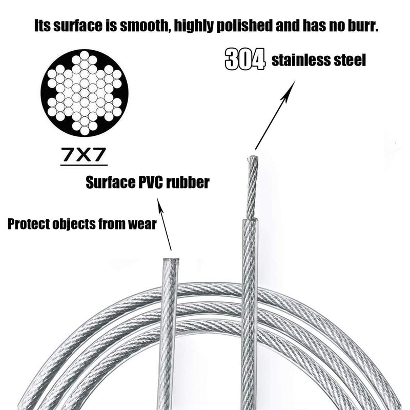 M-FV MFOREVER Stage Lights Safety Cable 110lb 176lb Load Duty 31.5’’ Stainless Steel Safety Rope for DJ Stage Lighting Par Light Moving Head Light (3mm-4pack) 3mm-4pack