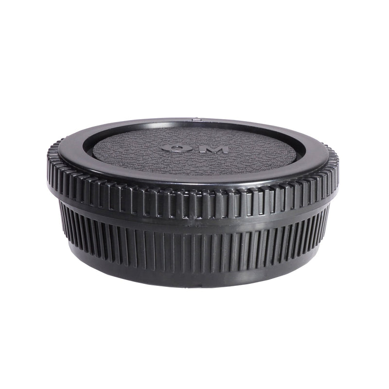 CamDesign Rear Lens Cap and Body Cap Set Compatible with Olympus OM System fits OM-1, OM-2, OM-3, OM-4, OM-10, OM-20, OM-30, OM-40, OM-G cameras and OM lens systems