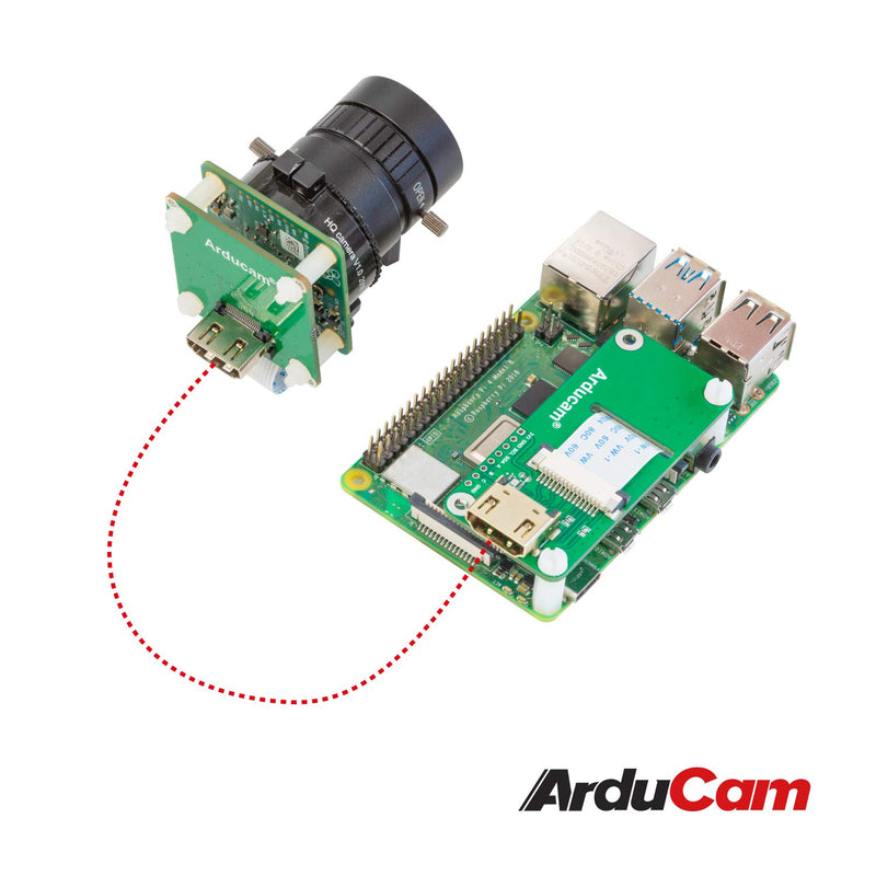 Arducam CSI to HDMI Adapter Board for 12MP IMX477 Raspberry Pi HQ Camera, HDMI Cable Extension Module with 15pin 60mm FPC Cables for Rpi HQ Camera