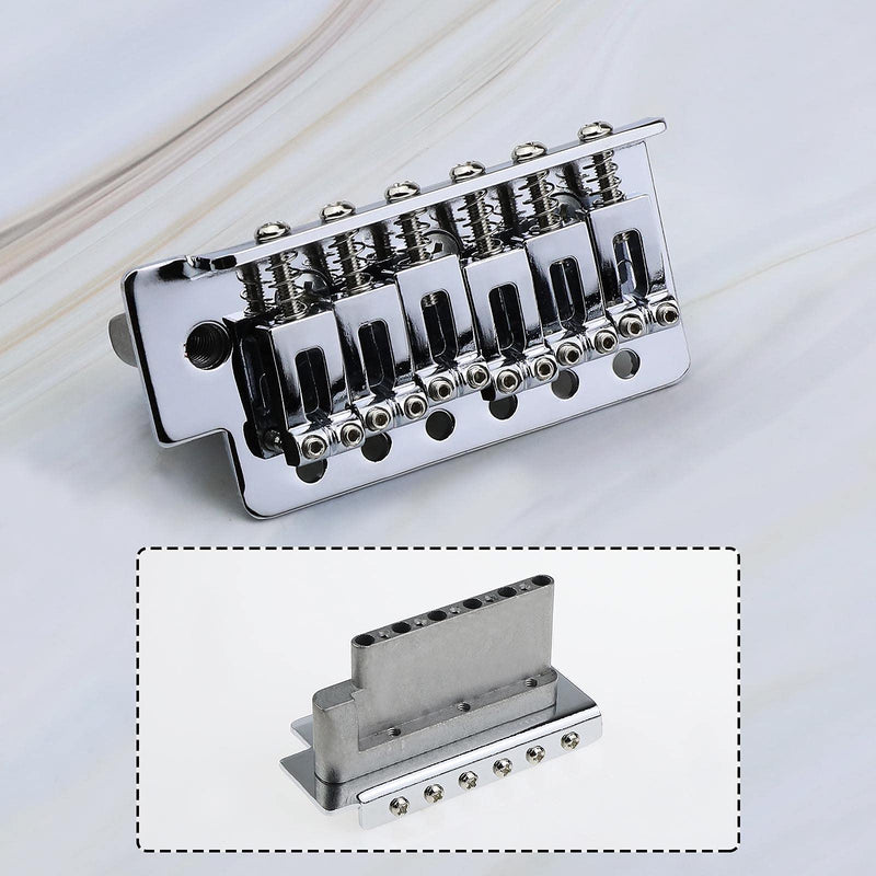 Electric Guitar Tremolo Bridge System Set with Neck Plate Whammy Bar Replacement Compatible with Fender Start ST Guitar Silver Zinc Alloy