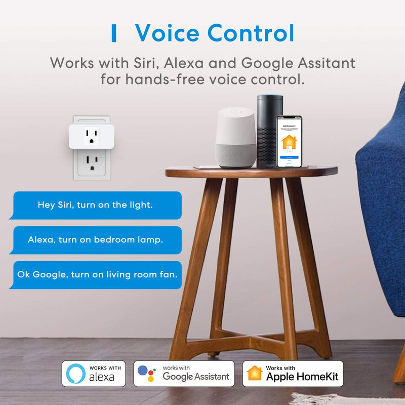 [AUSTRALIA] - Meross Smart Plug Mini, 15A & Reliable Wi-Fi, Support Apple HomeKit, Siri, Alexa, Echo, Google Assistant and Nest Hub, App Control, Timer, No Hub Needed, 2.4G WiFi Only, 2 Pack 