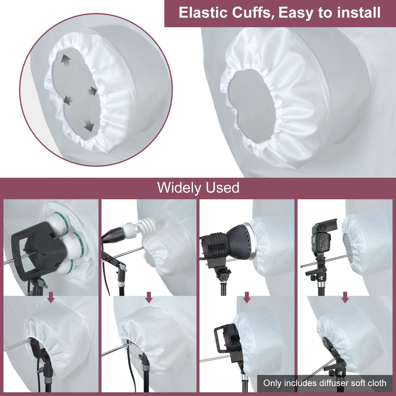 [AUSTRALIA] - LINCO Lincostore Studio Lighting Jellyfish Umbrella Diffuser Soft Cloth (Pack of 2) for 33" Silver Photo Umbrella or 33" Gold Umbrella Photography 3302-2 (Umbrella not Included) 