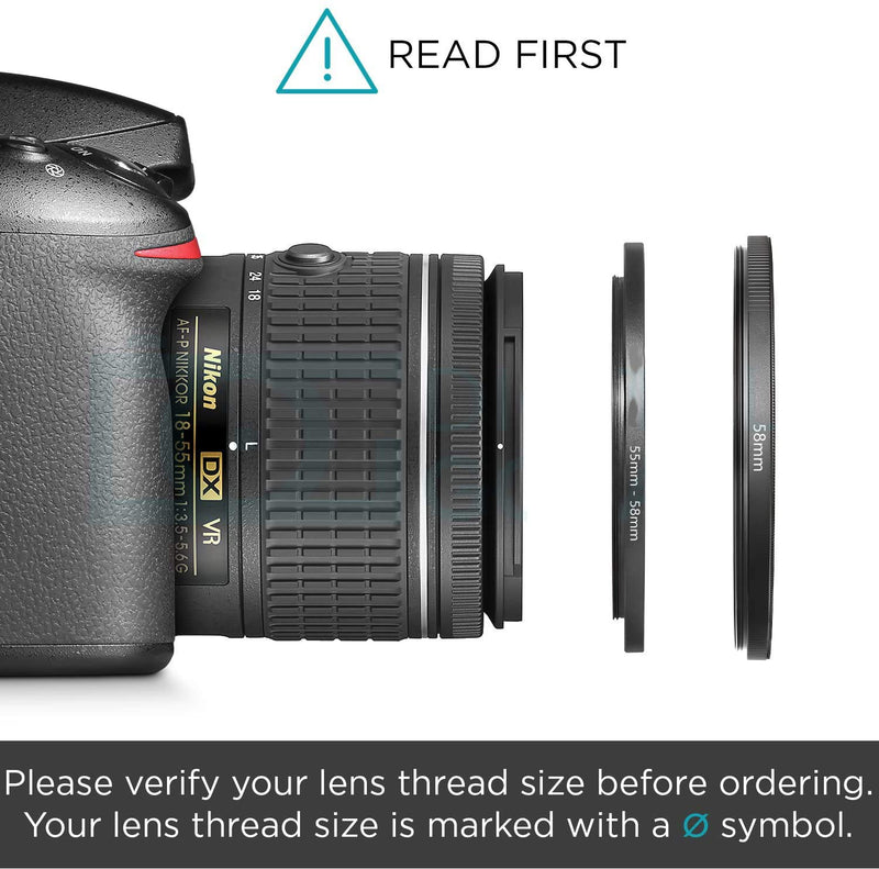 [AUSTRALIA] - 72mm-77mm Step Up Ring [72mm Lens to 77mm Filter] 2 Pack, WH1916 Camera Lens Filter Adapter Ring Lens Converter Accessories 