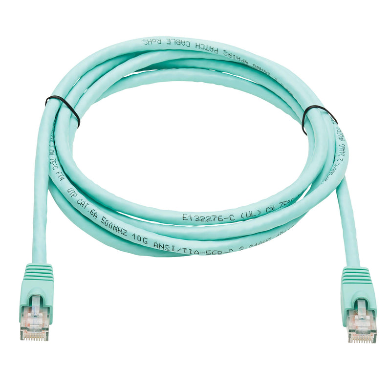 Tripp-Lite N261-007-AQ Augmented Cat6 (Cat6a) Snagless 10G Certified Patch Cable, (RJ45 M/M) - Aqua, 7-ft.