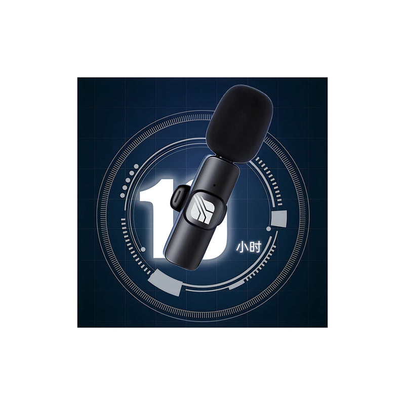 [AUSTRALIA] - SPEC Portable External Wireless Lavalier Clip On Microphone iPhone for Live Streaming, Video Recording, TIK Tok Live, Facebook Live, YouTube Live Streaming for iPhone (Black) Black 