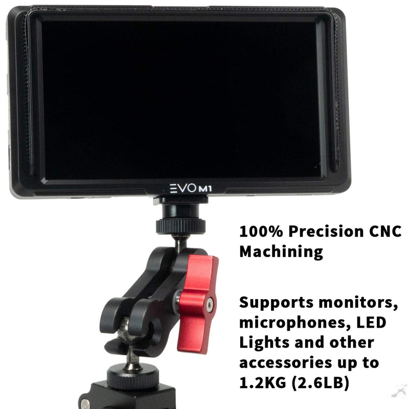 EVO Gimbals Mini Pro-Mount Swivel Magic Arm - ¼-20 UNC Swivel Arm Mounting Arm Adapter for Camera Lights, Microphones and Accessories.