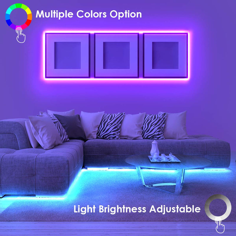 LED Strip Lights 32.8ft, LOFTER Smart APP Controlled DIY 5050 300LED RGB Colour Changing Rope Light, Music Sync Built-in Mic Tape Mood Lighting for Children's Room, Bedroom, Kitchen, Party, Bar