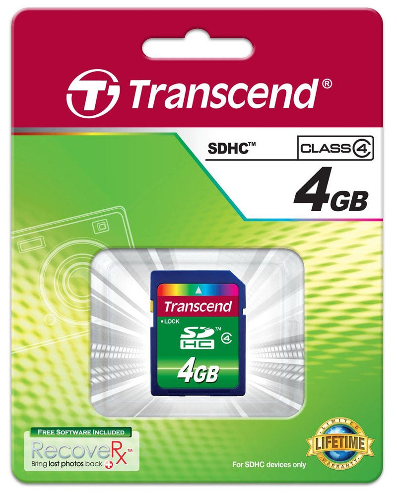 Transcend 4 GB Class 4 High Speed SDHC Flash Memory Card TS4GSDHC4 Standard Packaging