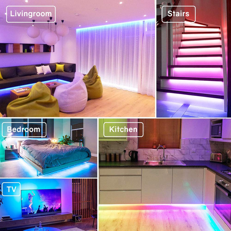 [AUSTRALIA] - LED Strip Lights, HitLights 16.4ft RGB LED Light Strips 5050 Small LED Tape Light, Color Changing LED Strip Lights with Remote and 12V UL Adapter for TV Backlight Gaming Room Bedroom Wall Tiktok Party 