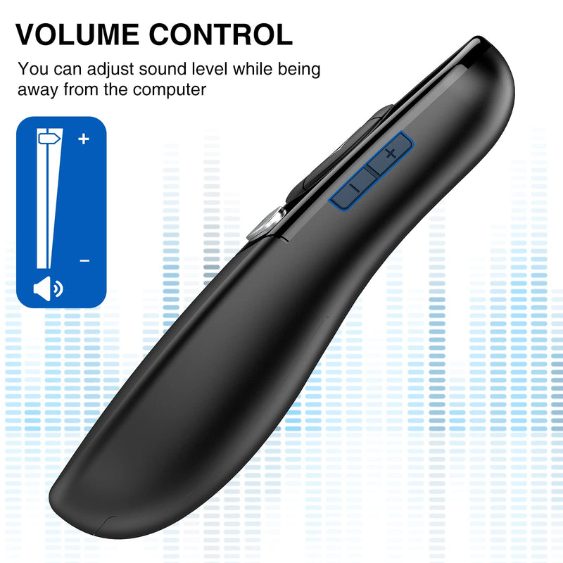 DINOSTRIKE 2 in 1 Type C and USB Presentation Clicker for Powerpoint Presentations,RF 2.4GHz Wireless Presenter Remote Slide Advancer with Volume Control for Mac Laptop Computer Office Classroom Classic Version