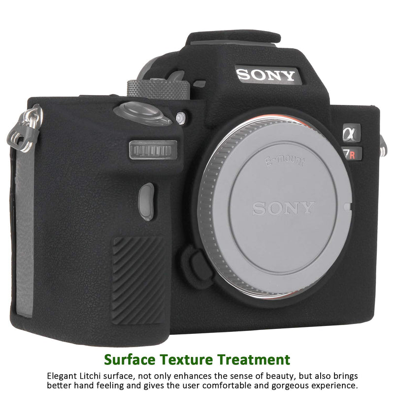 Easy Hood Camera Case for Sony Alpha a7III a7 III a7R III a7RIII ILCE-7RM3 a73 a7R3 a7R Mark III Soft Silicone Rubber Protective Body Housing Case Skin Camera Protector Cover (Black) Black