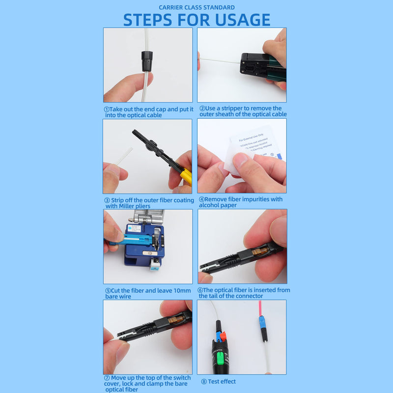 10 Pcs FTTH Embedded Type SC Fiber Optic Quick Connector