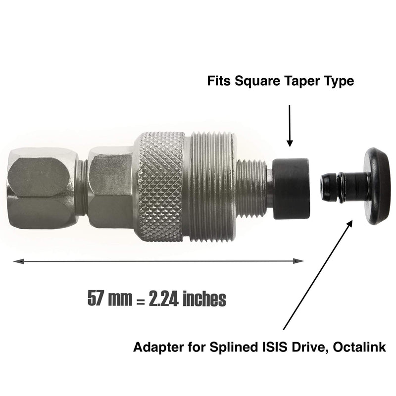 BIKE HAND - Bicycle Crank Puller – Crank Removal Tool for Mountain and Road Bikes with Square Taper Bottom Bracket and Splined ISIS Drive, Octalink