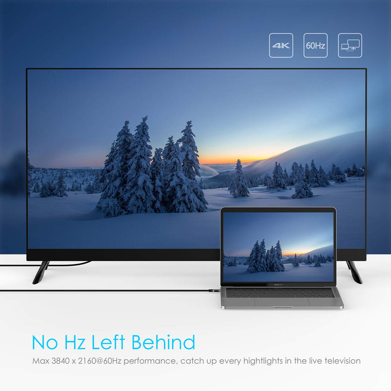 LENTION 10FT USB C to HDMI 2.0 Cable Adapter (4K/60Hz) Compatible 2020-2016 MacBook Pro 13/15/16, New iPad Pro/Mac Air/Surface, Chromebook, Samsung S20/S10/S9/S8/Plus/Note (CB-CU707-3M, Space Gray) 10 Feet