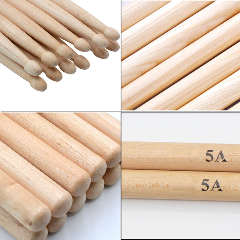 WOGOD 5A Drum Sticks Maple Drumsticks (four pair)