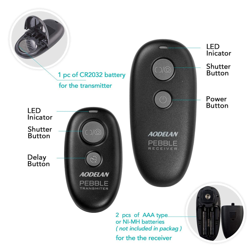 AODELAN Camera Wireless Shutter Release Remote Control for Sony Alpha a7 A7R A7RIII A77II A6000 A3000 A6300 A500 A200 A5100 A9 A560 A700 A850 HX300 RX100 V(A) RX100 VI, Replace RM-L1AM and RM-SPR1