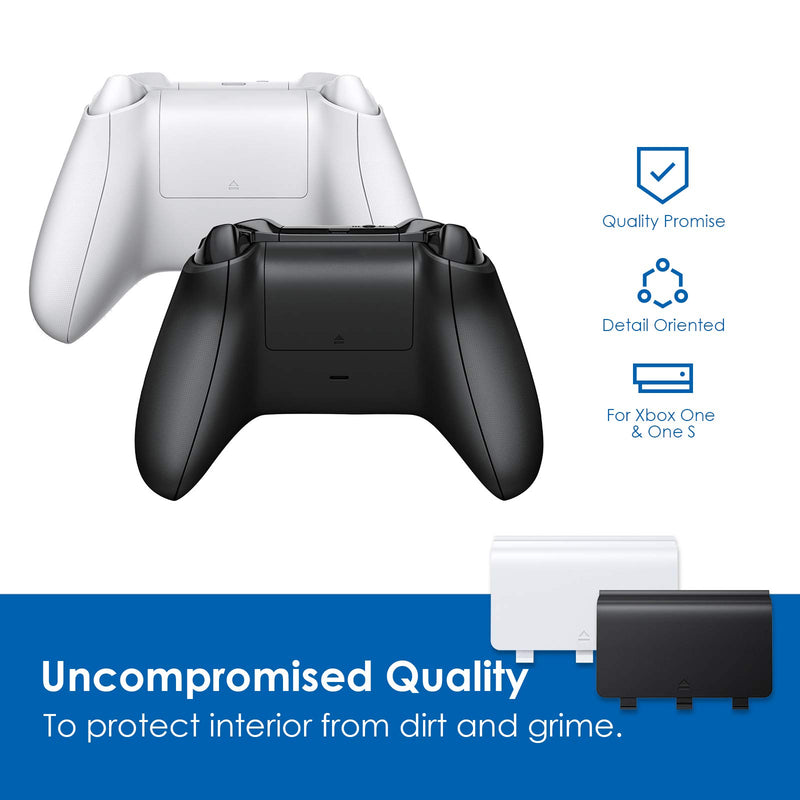 8 Pack Battery Cover Door Compatible with Xbox One, Xbox One S Controller, Avorast Replacement Battery Back Shell Covers Compatible with Xbox Wireless Controllers (Black&White) Black&White