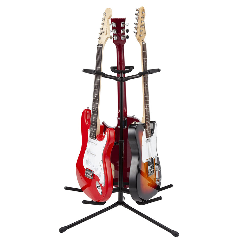 Saintfield Studios - Triple Guitar Stand - Perfect for Holding up to 3 Electric or Acoustic Guitars - Complete with Guitar String Dust Remover