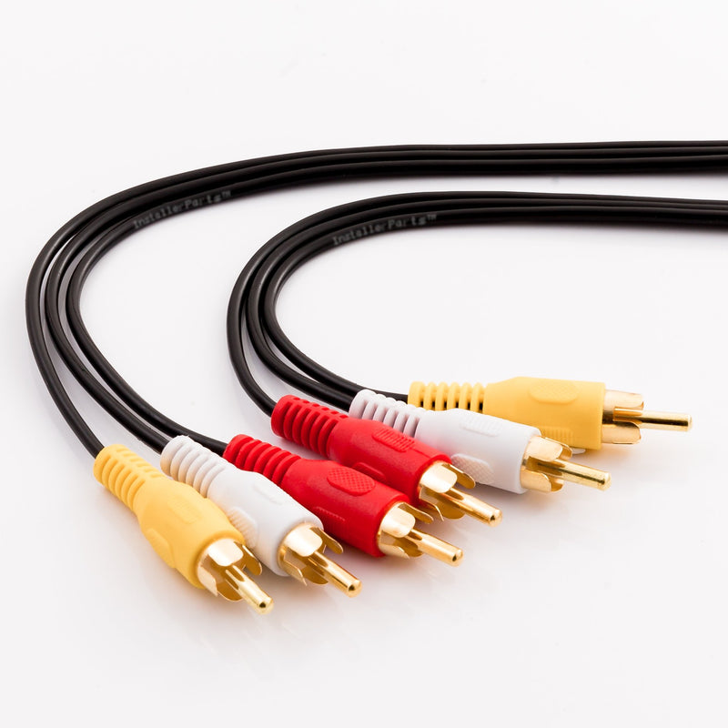 InstallerParts 6Ft RCA Male to Male x 3 Audio/Video Cable Gold Plated 6 Feet