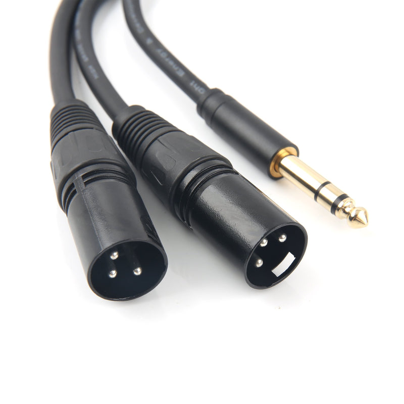 [AUSTRALIA] - SiYear Profession 6.35mm (1/4inch) TRS Male Plug to 2 Dual XLR Male Microphone Stereo Unbalanced Audio Converter Adapter Y Splitte Cable Cord （5FT/1.5M) 6.35-2XLRM-1.5M 