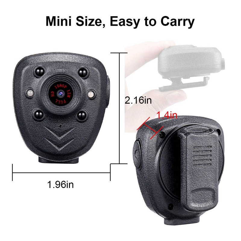 Body Camera HD1080P Video Recorder Built-in 32GB Memory Card, Wearable Cam Outdoor Sports DV with Pocket Clip for Office, Law Enforcement, Security Guard, Home, Car, Bike, Hiking