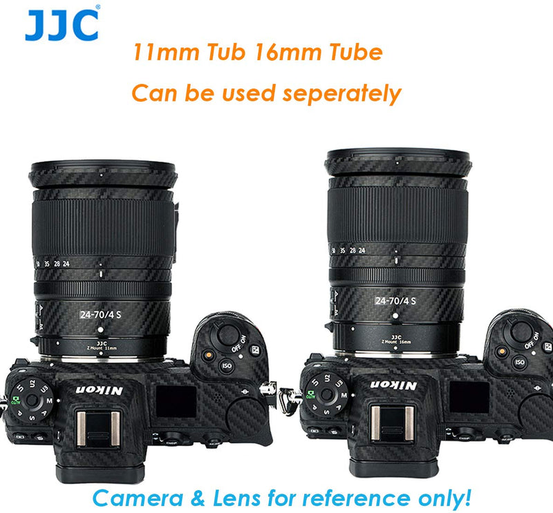 JJC Nikon Z Mount Auto Focus Automatic Extension Tubes, Macro Photography Tube for Nikon Mirrorless Camera Z50 Z5 Z6 Z7 Z6II Z7II, Closeup Portrait, Brass Mount Gilt Metal Contact, 11mm +16mm Tubes