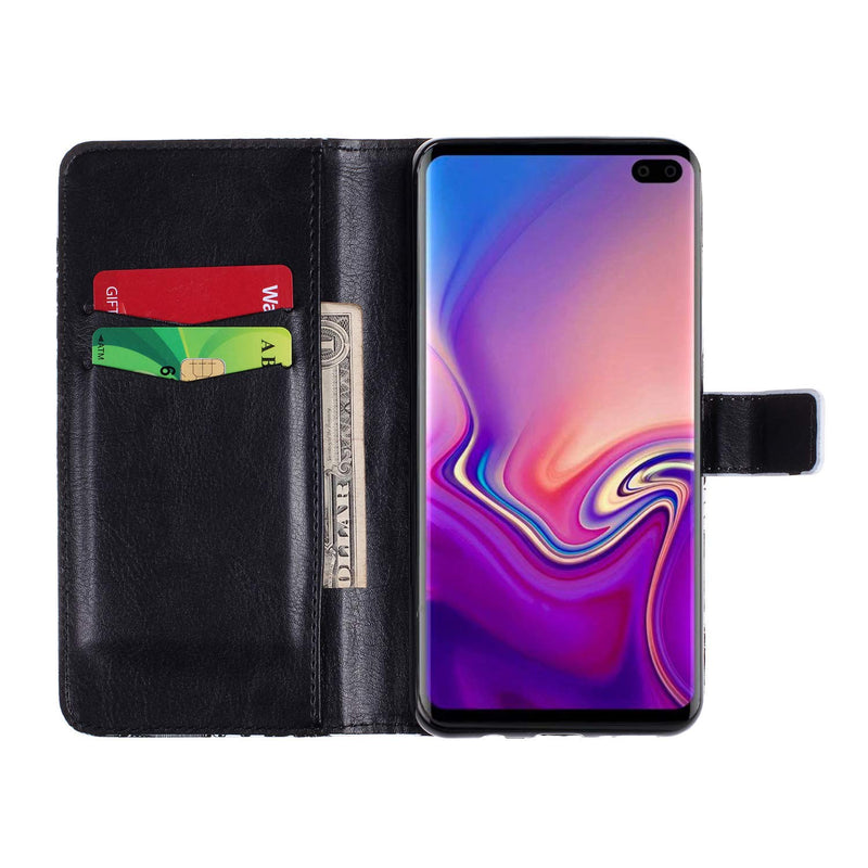 Galaxy S10 Plus Case,Galaxy S10 Plus Cover,3D Embossing PU Leather Wallet Case with Kickstand Card Holder Rubber Flip Cover Magnetic Closure Case for Samsung Galaxy S10 Plus,Feather Feather