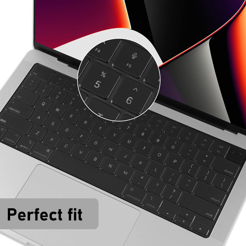 EooCoo Premium Keyboard Cover Skin Ultra Thin for 2023 MacBook Air 15" M2 (A2941), 2022 MacBook Air 13.6" M2 (A2681), 2023-2021 MacBook Pro 14" 16" M2 M1 (A2779 A2442 A2780 A2485), US Layout, Tinted for Air 15"/ Air 13.6" / Pro14" / Pro16"