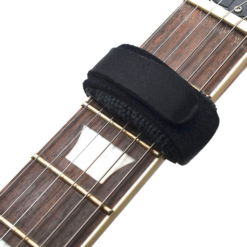 Facmogu 2PCS Guitar String Mute Dampener, Guitar String Cover Belt, Adjustable Bass Mute Silencer, Fretboard Muting Straps, Musical Instrument Accessories Black