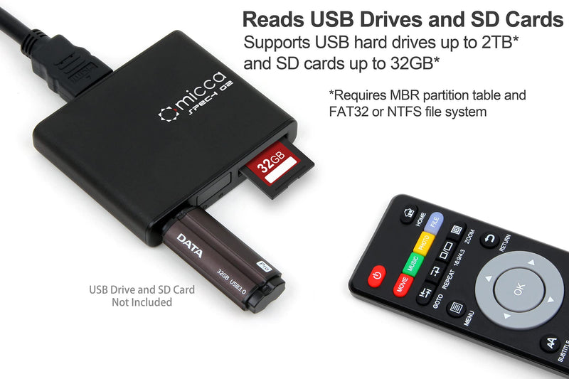 [AUSTRALIA] - Micca Speck G2 1080p Full-HD Digital Media Player for USB Drives and SD/SDHC Cards, Digital Signage, H.264/AVC MP4 MKV Videos MP3 Music JPG Photos, HDMI and AV Output, Auto Play and Resume Speck G2 Full-HD 