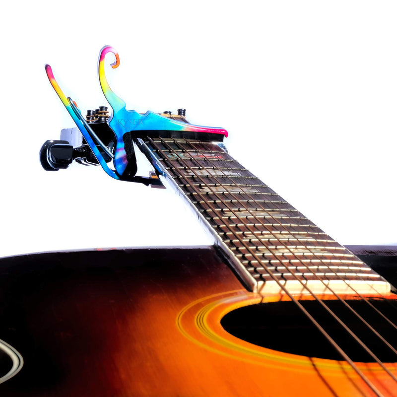 Kyser Quick-Change Capo for 6-string acoustic guitars, Tie-Dye, KG6TD