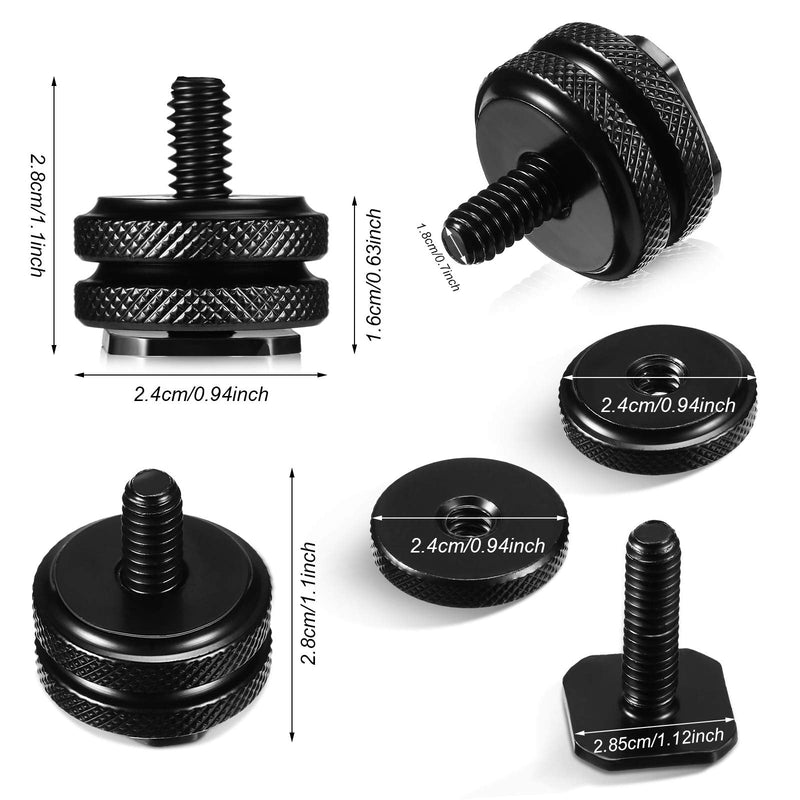 8 Pieces 1/4 Inch Cold Shoe Mount Adapter and Hot Shoe Flash Stand Adapter Kit for DSLR Camera Rig, Camera Flash Shoe Mounts for Tripod