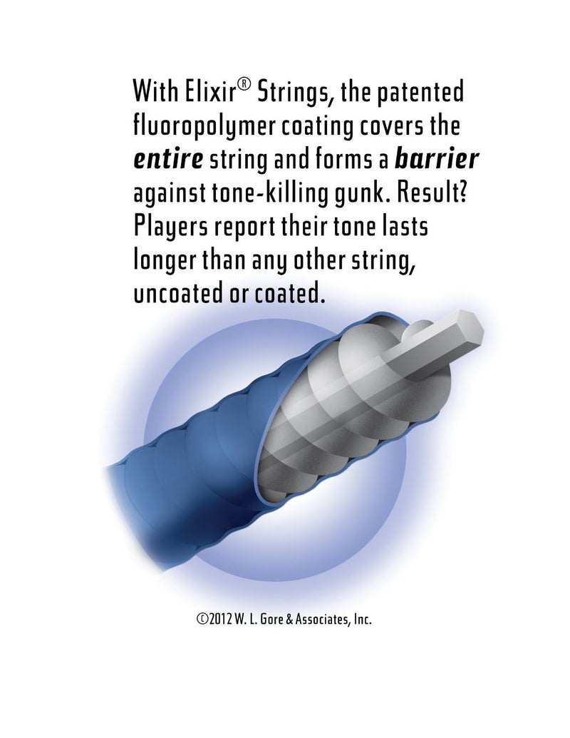 Elixir Strings Nickel Plated Steel with NANOWEB Coating, Custom Bass 5th String Single, Super Light B, Long Scale (.125) Super Lt B, Lng Scale (.125)
