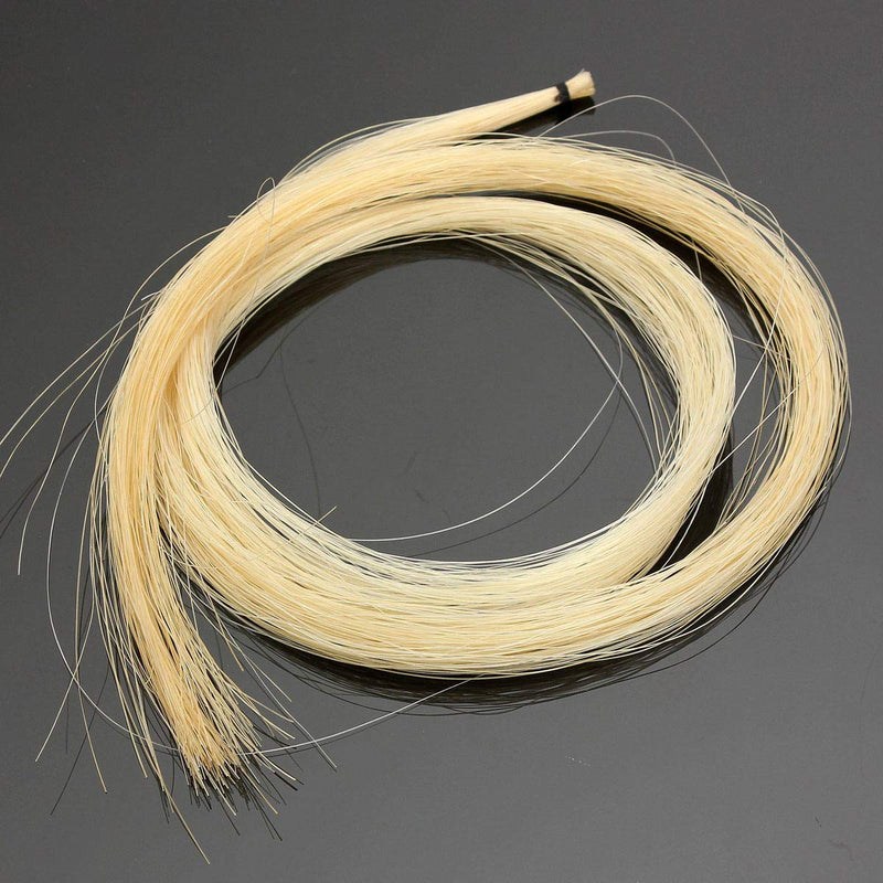 2 Hanks Mongolian Horse Bow Hair for Violin, Professional Violin Bow Hair Made of Genuine, 29.5 Inch Natural White