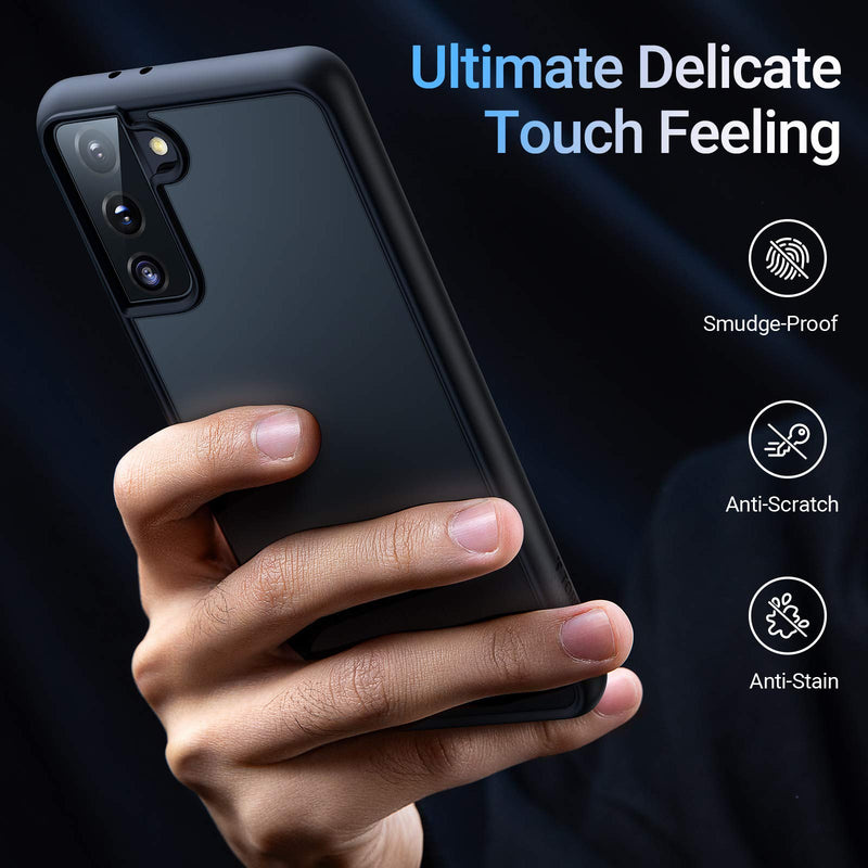 TORRAS Shockproof Designed for Samsung Galaxy S21+ Plus Case 6.7'' [6FT Military Drop Protection] [Semi-Clear] Matte Hard Back & Soft Edge Slim Galaxy S21+ Plus Case 5G Guardian Series, Frost Black