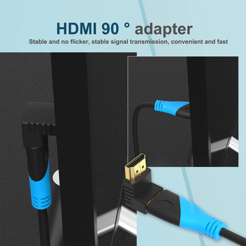 4K HDMI Cable 6FT (3 Pack), High Speed 6ft HDMI 2.0 Cables, Bonus Right Angle Adapter, Cable Clip and 3pcs Cable Tie (6feet) 6feet