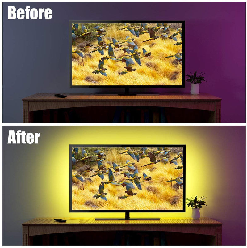 [AUSTRALIA] - LED TV Backlight, MYPLUS 6.56ft Strip Lights with Remote Control and USB Powered, DIY Color Changing Bias Lighting with 6 Scenes Mode and 13 Basic Color for HDTV (32-58 Inch) For 32-58 inch TV 