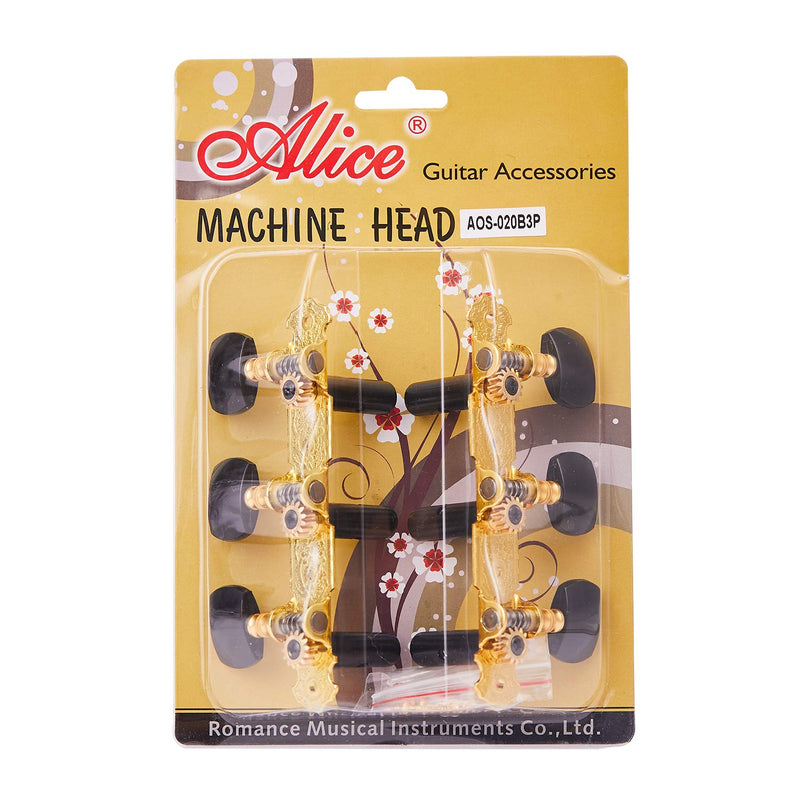 Alice Classical Guitar String Tuning Keys Pegs 2pcs(L&R) String Tuners 3+3 Machine Heads Short