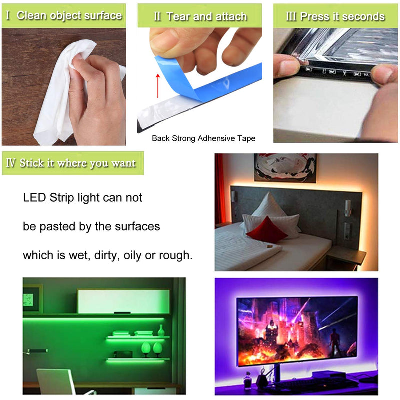 [AUSTRALIA] - BIHRTC Led Strip Lights 32.8ft RGB Led Light Strip 5050 Led Tape Lights Color Changing Led Strip Lights with Remote Power Adapter for Bedroom Home Lighting Kitchen Flexible Strip Lights 