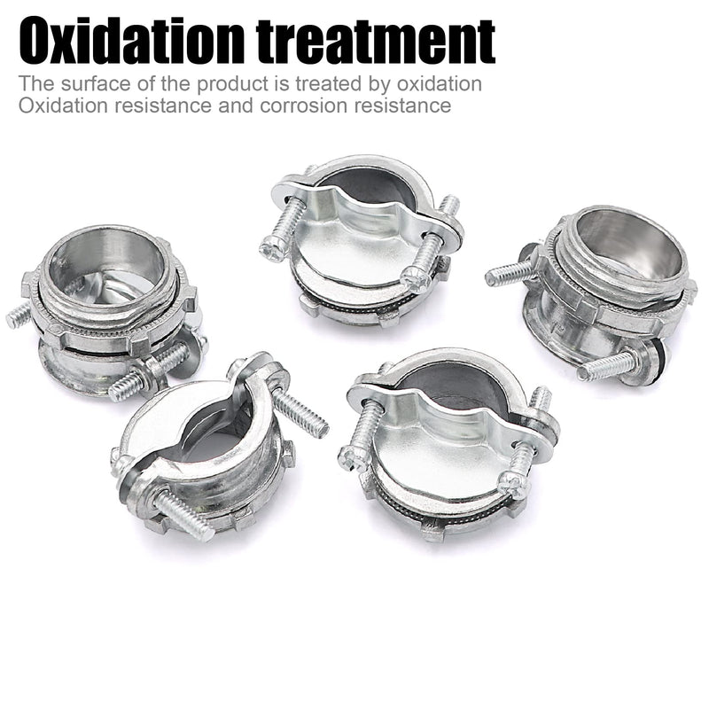 15Pack 1/2" NM Clamp Type Cable Connectors for Metallic Conduit Protect Cables Silver-Zinc 1/2"-15pack