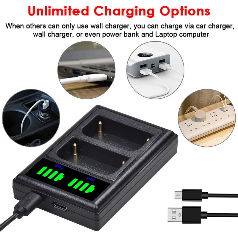 Tectra 2X NP-FM50 NP FM50 Batteries + LED USB Dual Charger for Sony NP-FM30 NP-FM51 NP-QM50 NP-QM51 NP-FM55H Battery and Sony HDR-HC1, DCR-TRV280, DCR-TRV350, CCD-TRV138, DCR-TRV250