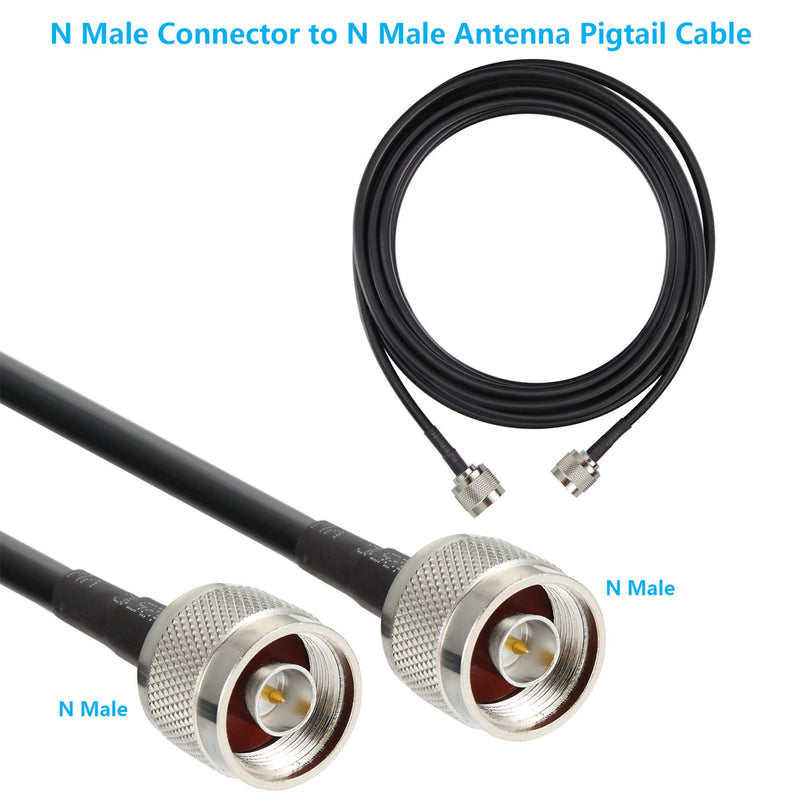 3 ft Low-Loss Coaxial Extension Cable (50 Ohm) N Male to N Male Connector, GEMEK Pure Copper Coax Cables for 3G/4G/5G/LTE/ADS-B/Ham/GPS/WiFi/RF Radio to Antenna or Surge Arrester Use (Not for TV) 3 ft