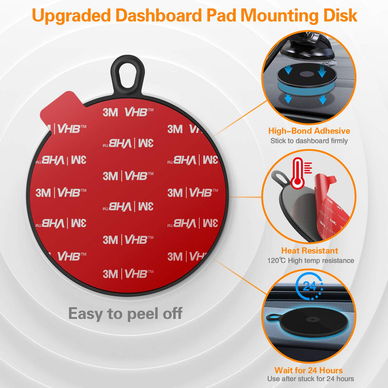 Dashboard Pad Mounting Disk for Suction Cup, Large Plastic 3M Extra Strong Adhesive Discs for Dash Windshield Holder, Camera GPS, Tablet, Car Phone Mount Base with Sticky Adhesive Replacement 3 Pack