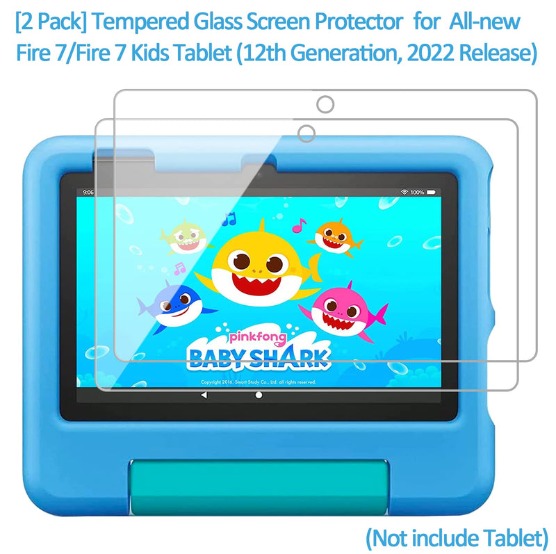 Ytuomzi 2 Pack Screen Protector for 7/7 Kids Tablet 7 Inch (2022), Ultra-Clear/Touch Sensitive/Bubble Free/Anti-Scratch Tempered Glass Screen Protector