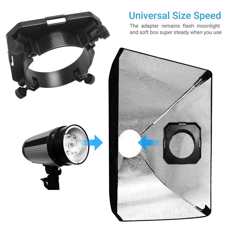 LS LIMO STUDIO LIMOSTUDIO [2 Pack] Photography Softbox Universal Speed Ring Adapter for Photo Studio Lighting, AGG3088