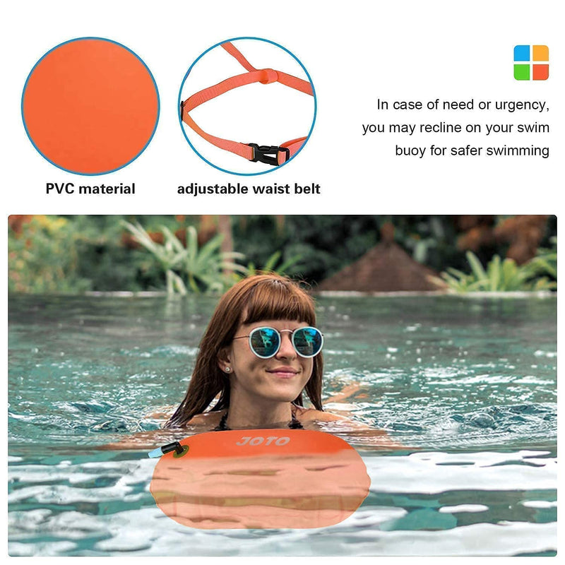 JOTO Universal Waterproof Pouch Phone Dry Bag Bundle with 2 Pack Swim Buoy Float Swimming Bubble Safety Float for Open Water Swimming, Safe Swim Training, Triathletes