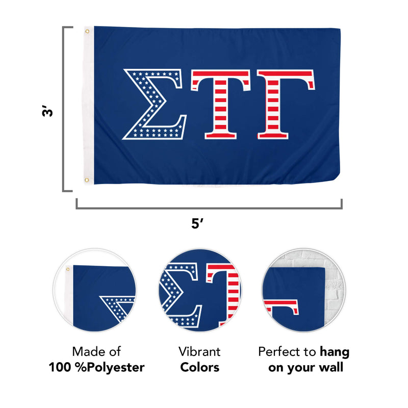 Desert Cactus Sigma Tau Gamma USA Fraternity Flag Greek Letter Banner Large 3 feet x 5 feet Sign Decor (Flag - USA)