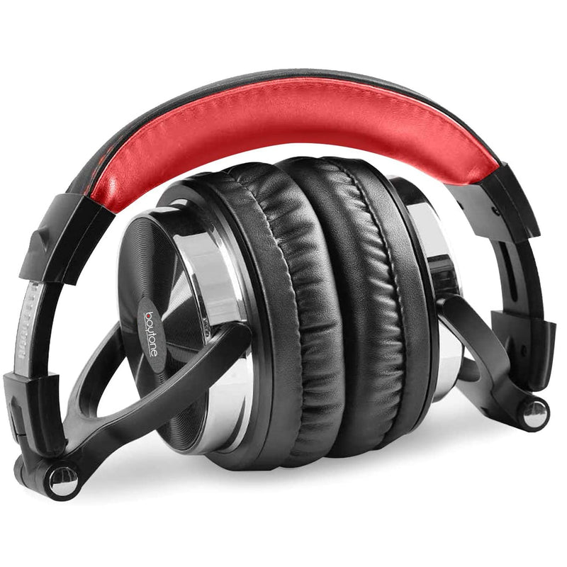 [AUSTRALIA] - Boytone BT-10RD Wired Over Ear Headphones Studio Monitor & Mixing DJ Stereo Headsets with 50mm Drivers and 1/4 to 3.5mm Audio Jack for Audio Mixer Computer, Phone, Guitar, Laptop, Amplifier 