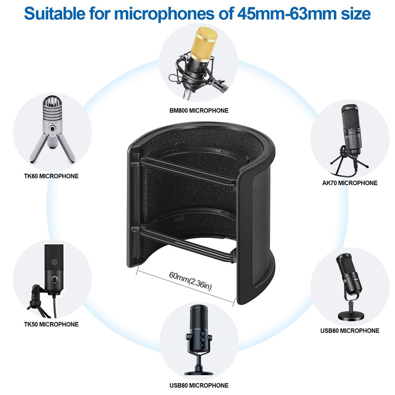 [AUSTRALIA] - Pop Filter,Aokeo [Upgraded Three Layers] Metal Mesh & Foam & Etamine Layer Microphone Windscreen Cover Handheld Mic Shield Mask,Microphone Accessories for Vocal Recording,Youtube videos,Streaming 