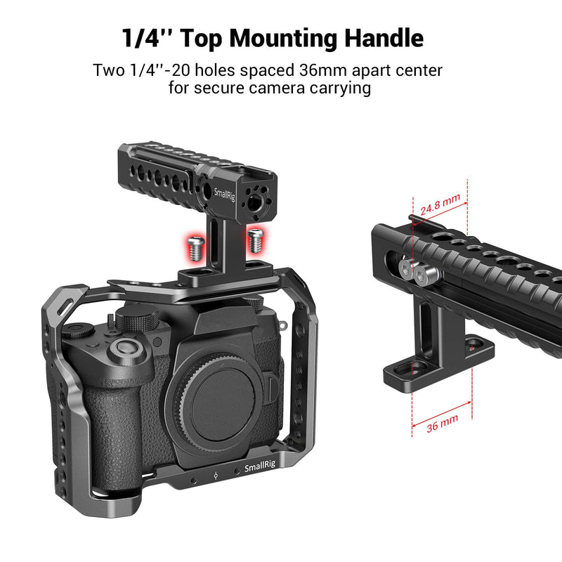 SmallRig Top Handle Grip with Locating Point for Arri, Adjustable Camera Handle with Mounting Points, Shoe Mount for Video Camera Cages, LED Lights Microphones- 1984